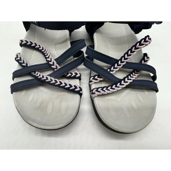 MEGNYA Strappy Sandals Womens 39/8.5 Navy Casual Walking Braided Comfort - Picture 5 of 15